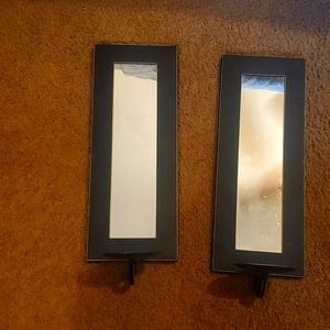Wall mirror with candle holders